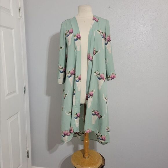Altar'd state mint Floral Skull Kimono Sz M - Picture 8 of 10